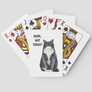Katze Lustig Nein Heute Nicht Meme Mürrisch Grumme Spielkarten