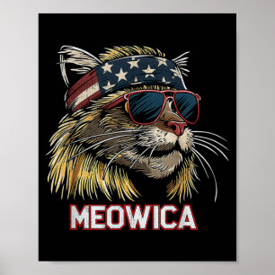 Katze - Lustiger 4. Juli Amerikanische Flagge Mutt Poster