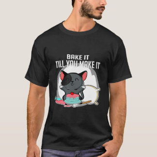 Katze macht Backkoch oder Bäcker T-Shirt