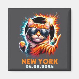 Katze macht ein Selfie mit totaler Sonnenfinsterni Magnet