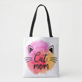 Katze Mama farbenfrohe niedliche Katzengesicht Tot Tasche
