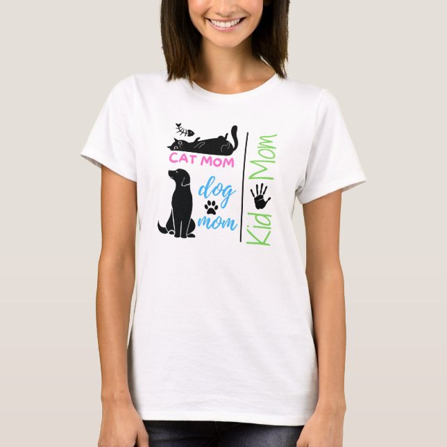 Katze Mama Hund Mama Kid Mama - Frauen T - Shirt (Vorderseite)