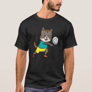 Katze Mama Katze Vater Volleyball Trainer Spiker K T-Shirt