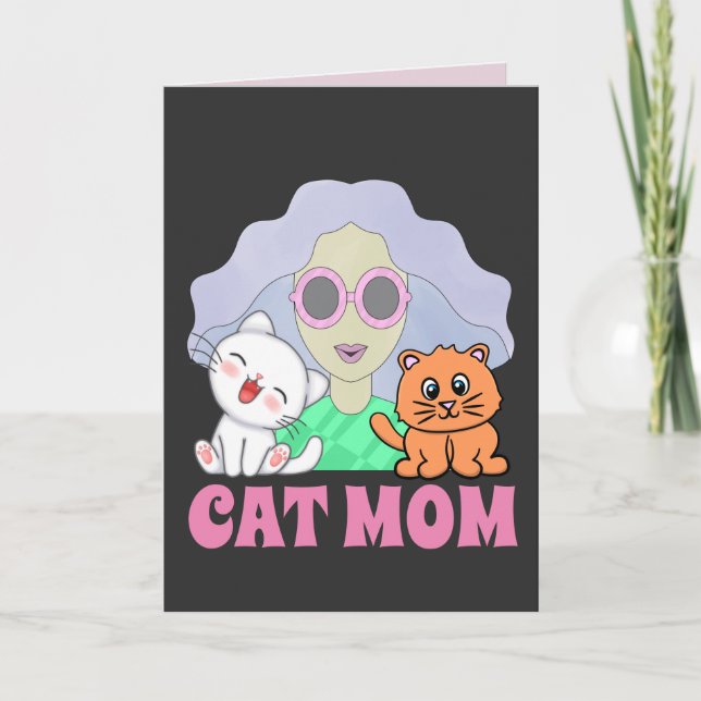 KATZE MAMA KUNSTKARTE BIRTHDAY KARTE GEEIGNET FÜR  (Vorderseite)