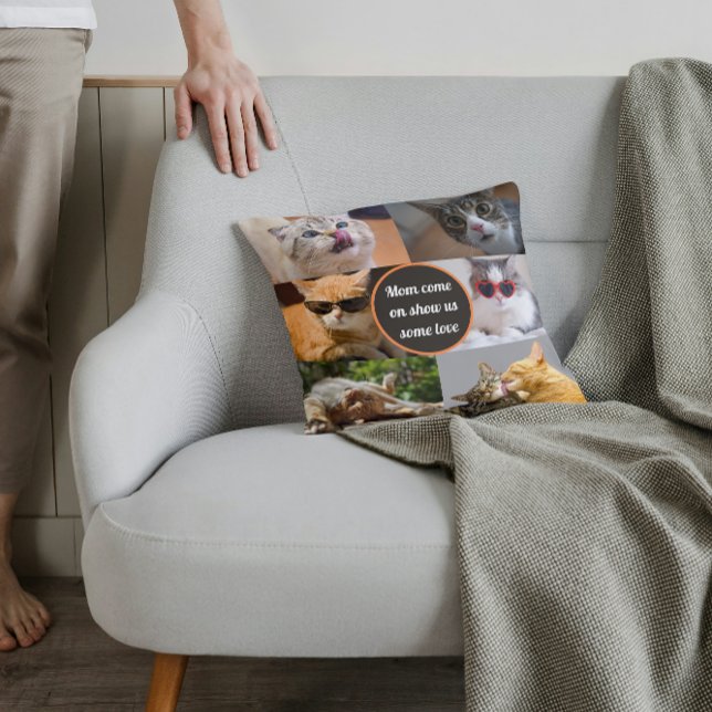 Katze Mama Niedlich Moderne Personalisierte Heimfo Kissen (Von Creator hochgeladen)