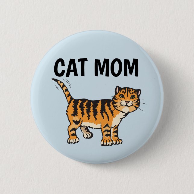 KATZE MAMA ORANGE TABBY-SCHALTFLÄCHEN BUTTON (Vorderseite)
