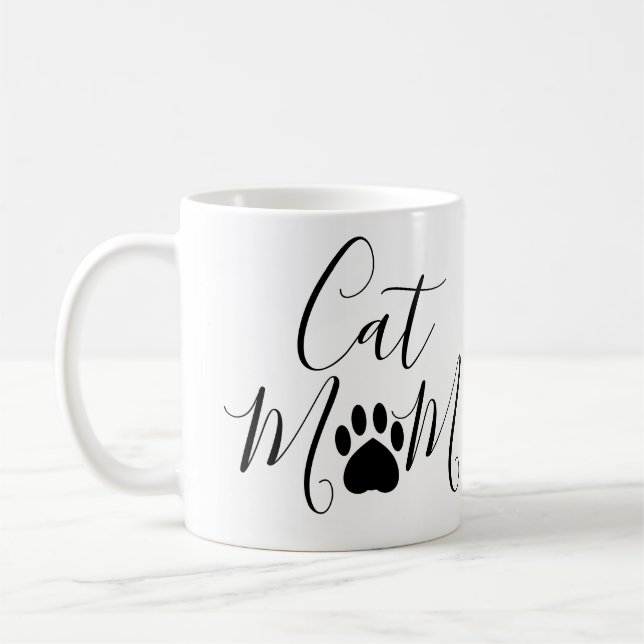 Katze Mama Personalisiertes Foto Kaffeetasse (Links)
