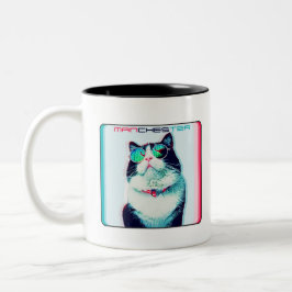 Katze Manchester in Gläsern Zweifarbige Tasse