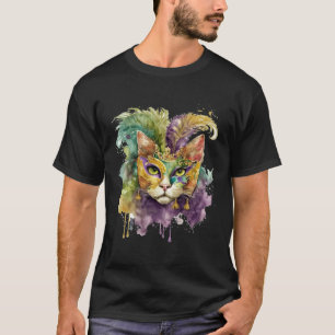 Katze Mardi Gras Frohes Mardi Gras Karneval Katze T-Shirt