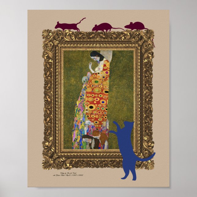 Katze, Mäuse, Kunstkunst und Spaß, Poster (Vorne)