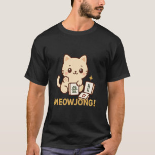 Katze Meowjong Spieler Mahjong T-Shirt