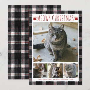 Katze MEOWY WEIHNACHTEN 4 Foto-Collage Karo