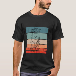 Katze Messer klein sensible Kampf Humor süß lustig T-Shirt