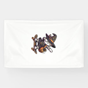 Katze Miauen Debbing Auf Skateboad Bekleidung Kind Banner
