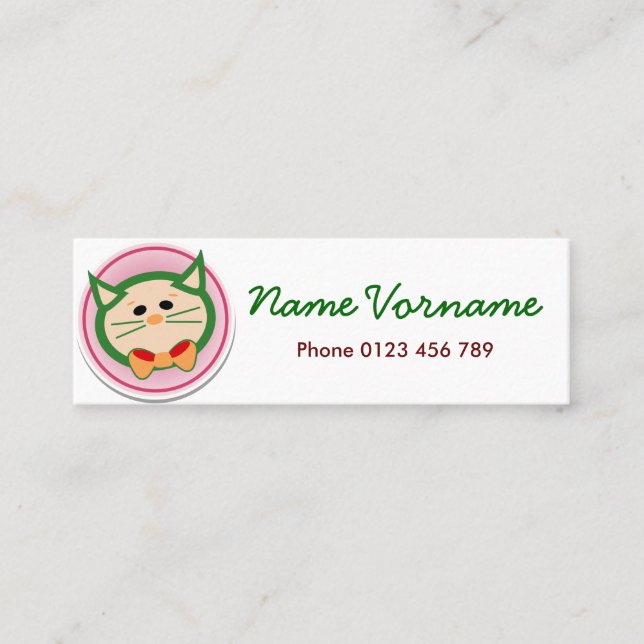 katze mini visitenkarte (Vorderseite)