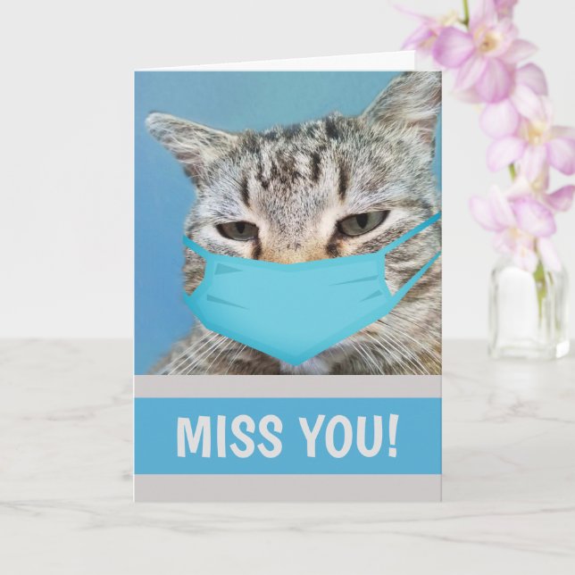 Katze Miss You eine Menge Karte (Orchidee)