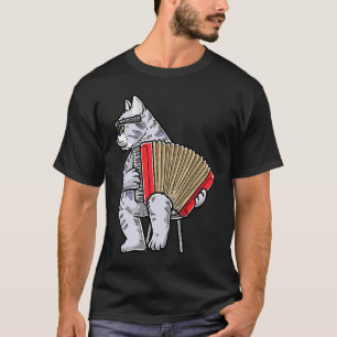 Katze mit Akkordeon-Instrument Akkordeonist Akkord T-Shirt