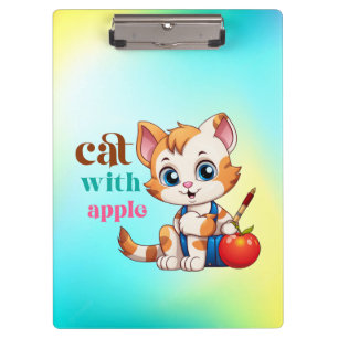 Katze mit Apple-85242 Klemmbrett