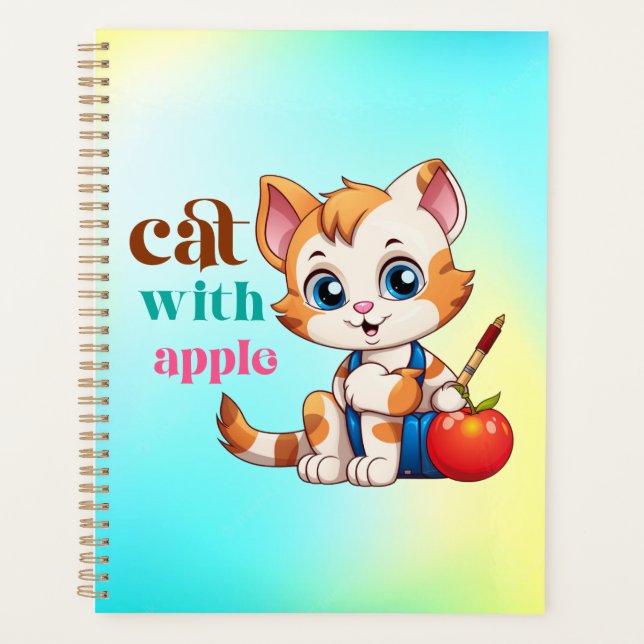 Katze mit Apple-85242 Planer (Vorderseite)