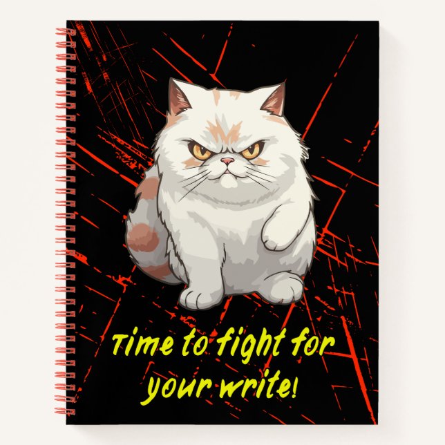 Katze mit Attitude Pun Spaß Notizbuch (Vorderseite)