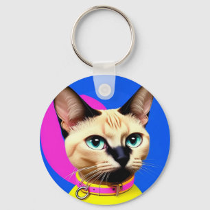 Katze mit auffallenden Augen Schlüsselanhänger