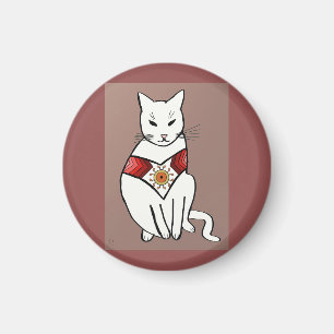 Katze mit aztekischem Entwurf Magnet