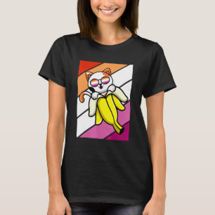 Katze mit Bananenstolz Lesbenflagge LGBTQ Stolz Al T-Shirt