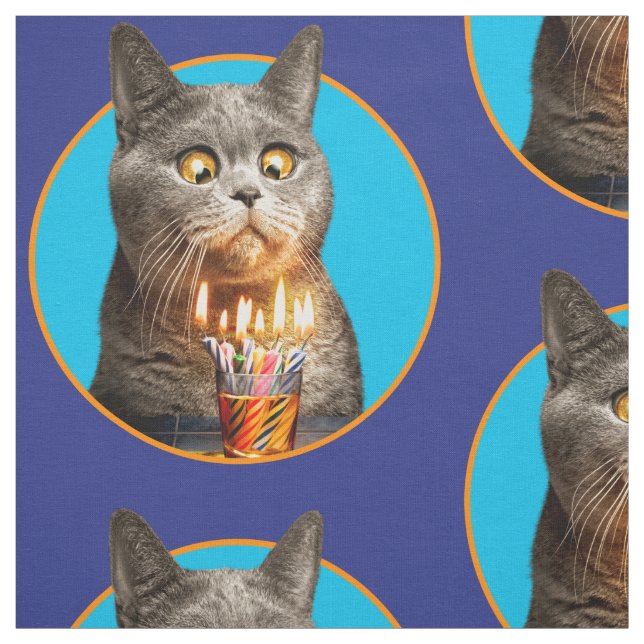 Katze mit Birthday-Schuhglas Stoff (Muster)