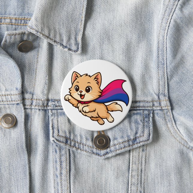 Katze mit Bisexueller Staffel - Niedliches biologi Button (Beispiel)
