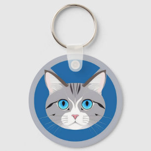 Katze mit blauen Augen Schlüsselanhänger