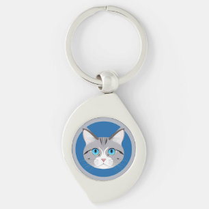 Katze mit blauen Augen Schlüsselanhänger