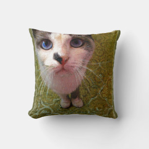 Katze mit blauen Augen von Alexandra Cook Kissen