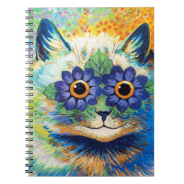 Katze mit Blume Augen | Louis Wain Notizblock