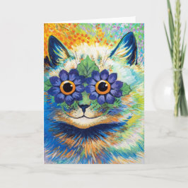 Katze mit Blume Augen | Louis Wain | Pos Karte