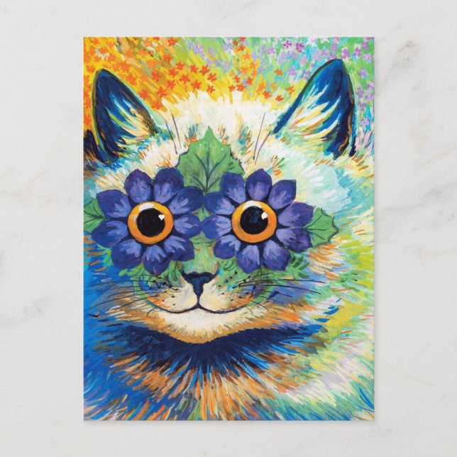 Katze mit Blume Augen | Louis Wain | Postkarte (Vorderseite)