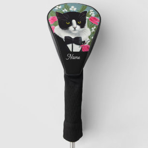 Katze mit Blume für Katzenliebhaber Golf Headcover