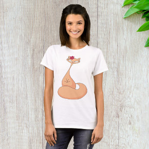Katze mit Blume Niedlich Kawaii Kitty T-Shirt