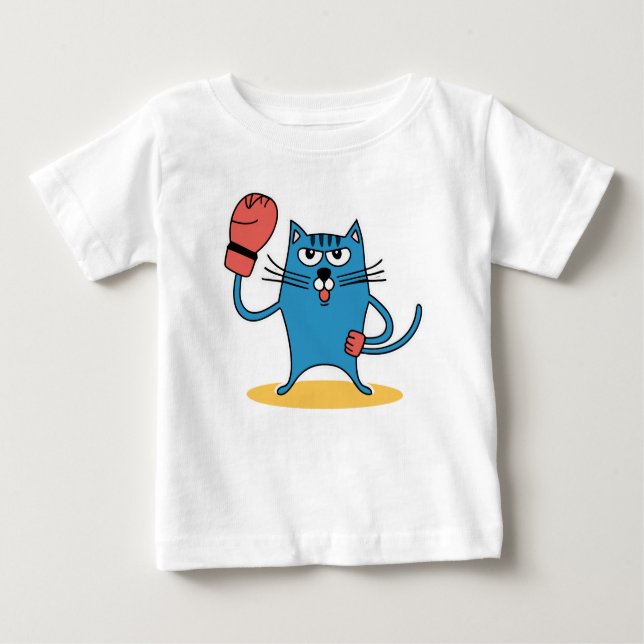 Katze mit Boxhandschuhen Baby T-shirt (Vorderseite)