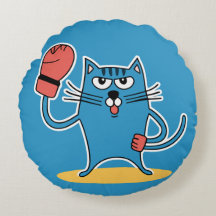 Katze mit Boxhandschuhen