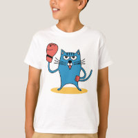 Katze mit Boxhandschuhen