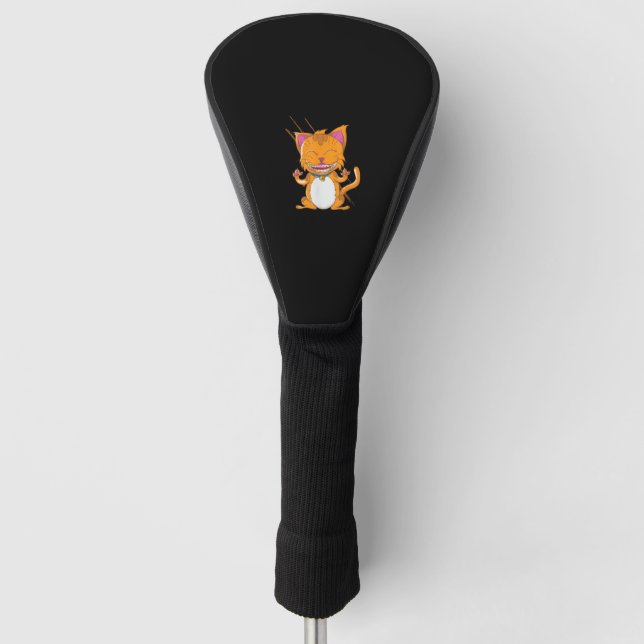 Katze mit Brammen Golf Headcover (Vorderseite)