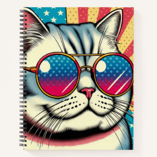 Katze mit Brille Notizbuch