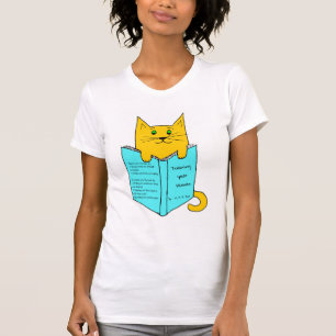 Katze mit Buch T-Shirt