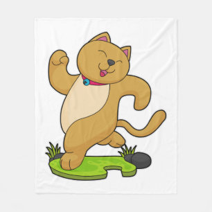 Katze mit Choker beim Laufen Fleecedecke
