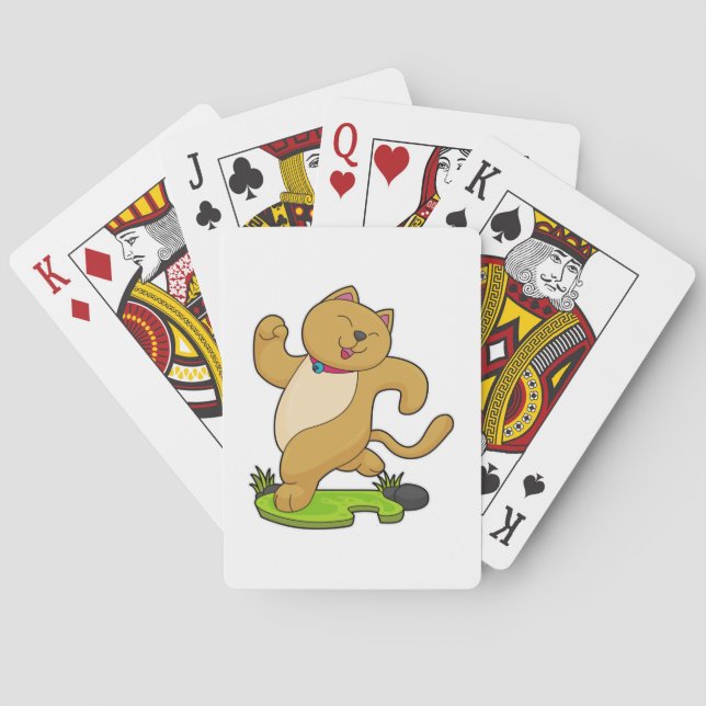 Katze mit Choker beim Laufen Spielkarten (Rückseite)