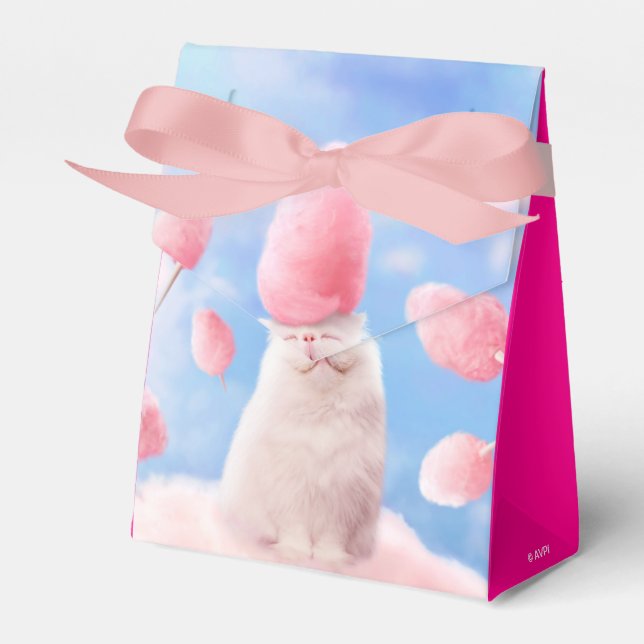 Katze mit Cotton Candy Hair Geschenkschachtel (Vorderseite)