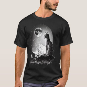 Katze mit dem Mond Freiheit 3 T-Shirt