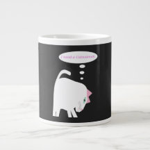 Katze mit Denker-Motiv Spezial-Tasse