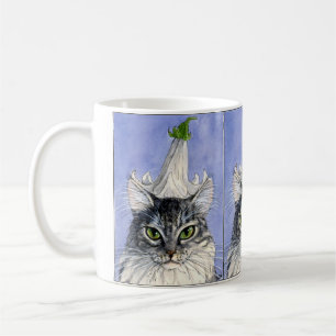 Katze mit der Lilien-Hut-Tasse Kaffeetasse