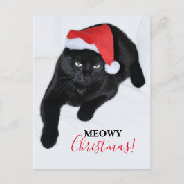 Katze mit der Roten Weihnachtsmannmütze Feiertagspostkarte